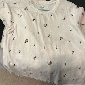 White flower, Old Navy shirt